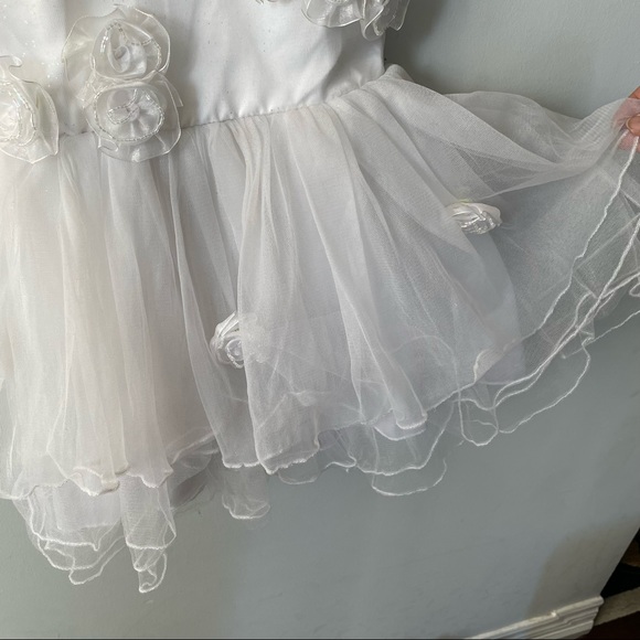 Ailis Designer One Shoulder Occasion White Rose Ruffle Party Dress Size S - Picture 5 of 13